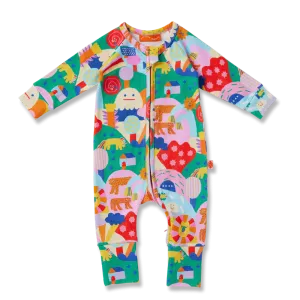 Rainbow Valley Long Sleeve Romper