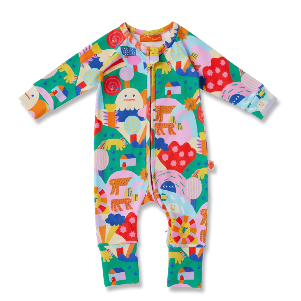 Rainbow Valley Long Sleeve Romper