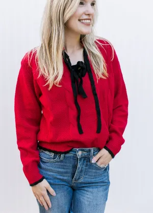 Red and Black Bowed Sweater B