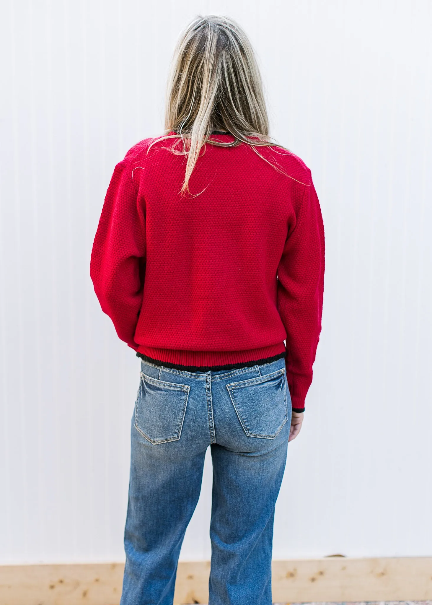 Red and Black Bowed Sweater B