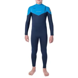 RIP CURL JUNIOR DAWN PATROL 4/3 CHEST ZIP BLUE