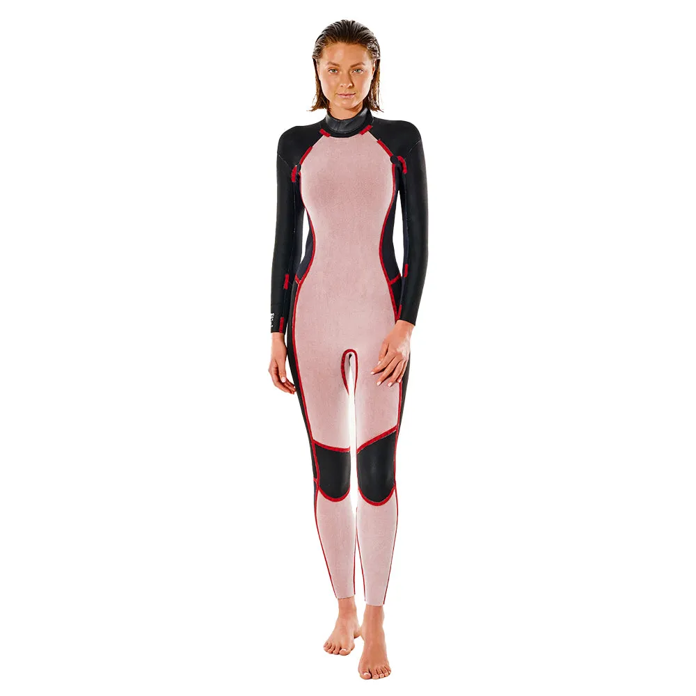 Rip Curl Womens Dawn Patrol 4/3mm Back Zip Wetsuit  - Slate Rose