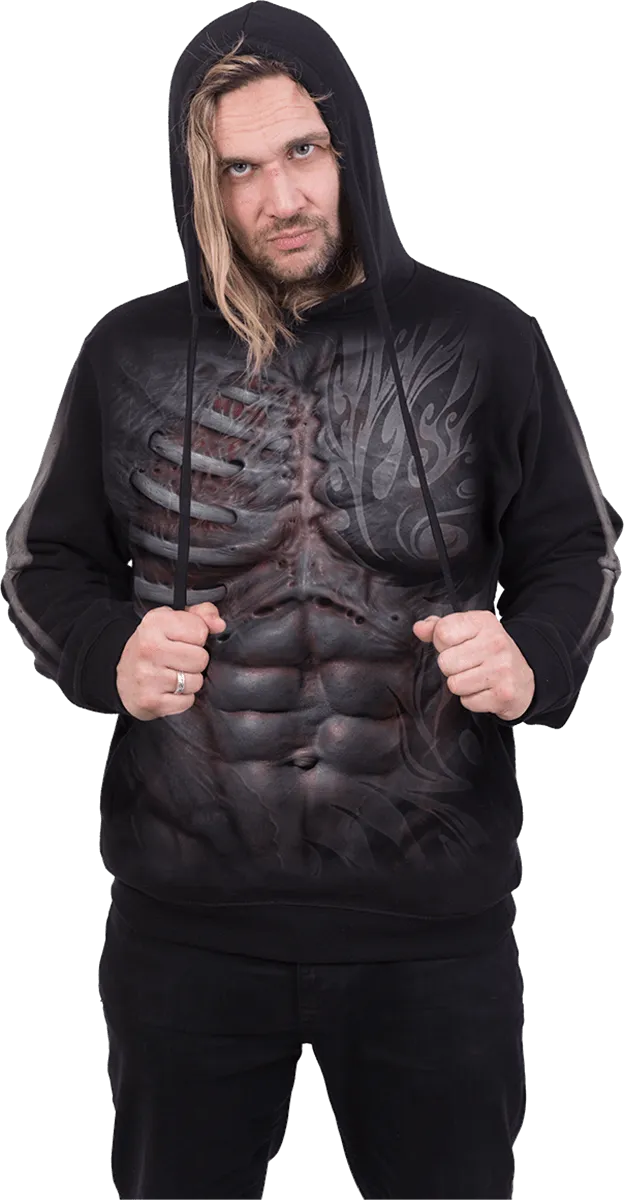RIPPED - Side Pocket Hoody Black