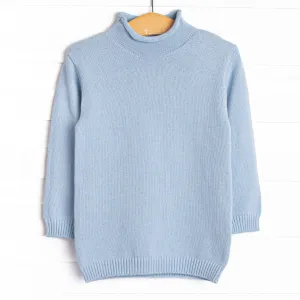 Rolled Neck Sweater, Blue