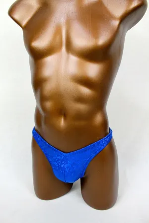 Royal Blue Hologram Spandex Posing Trunks
