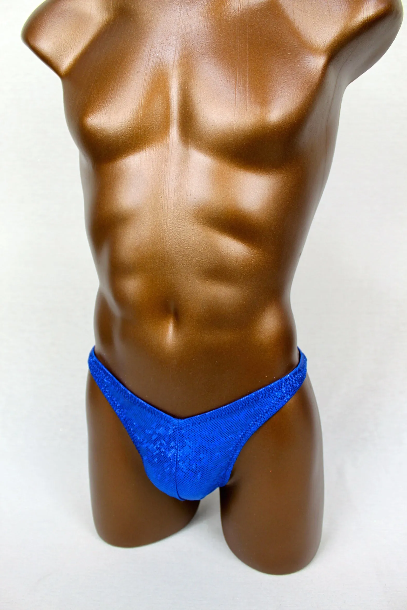 Royal Blue Hologram Spandex Posing Trunks