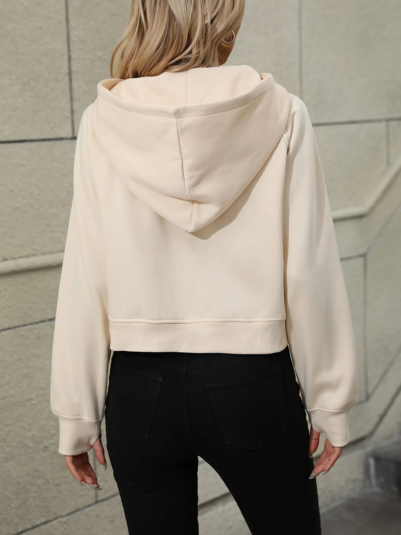 Scout Raglan Sleeve Zip-Up Hoodie with Pocket