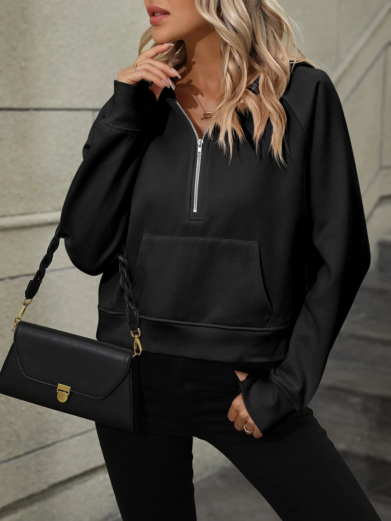 Scout Raglan Sleeve Zip-Up Hoodie with Pocket