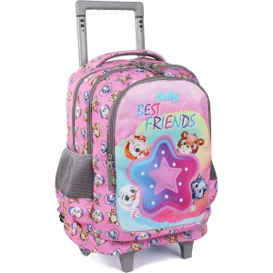 Seastig Pink Best Friend Double Handle Rolling Backpack