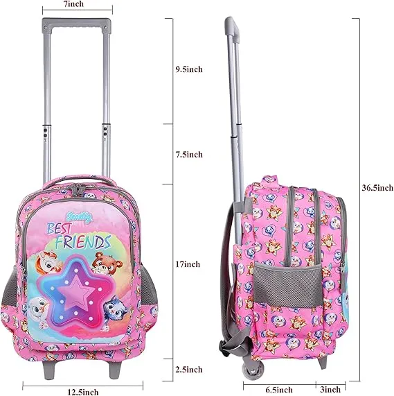 Seastig Pink Best Friend Double Handle Rolling Backpack