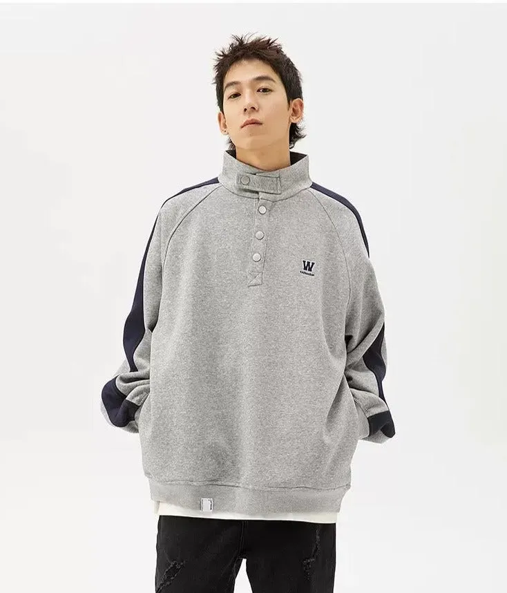 Side Stripe Half-Zip Pocket Sweatshirt
