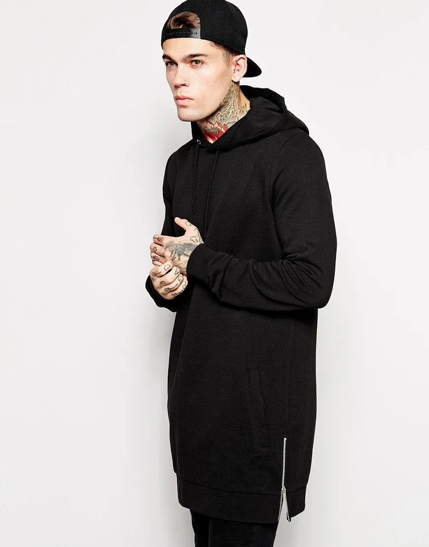 SIDE ZIPPER LONG SWEATSHIRT