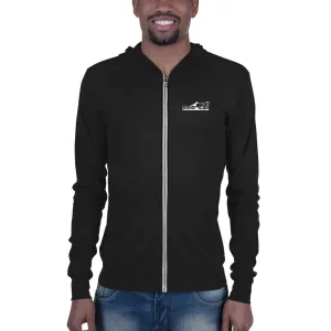 Sno Cal™ Unisex zip lightweight hoodie with black lettering logo