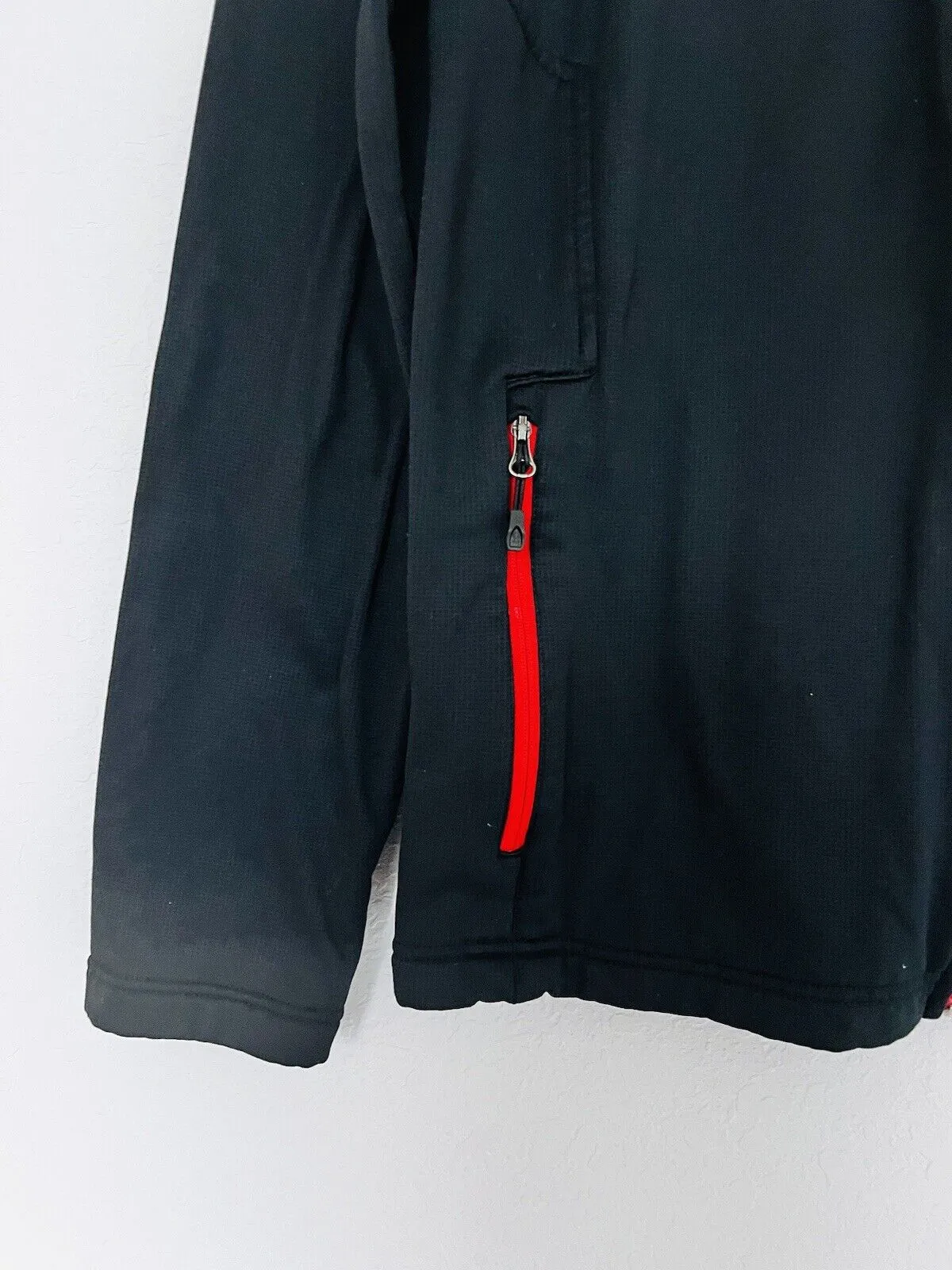 Spyder Mens Black HydroWeb Waterproof Sz M Zip Front Soft Shell Hooded Jacket