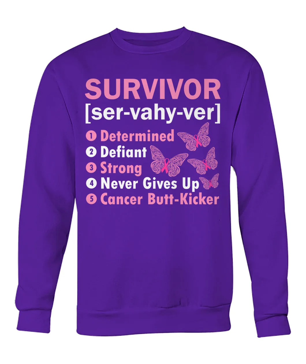 Survivor Determined Defiant Hoodies and Sweatshirts