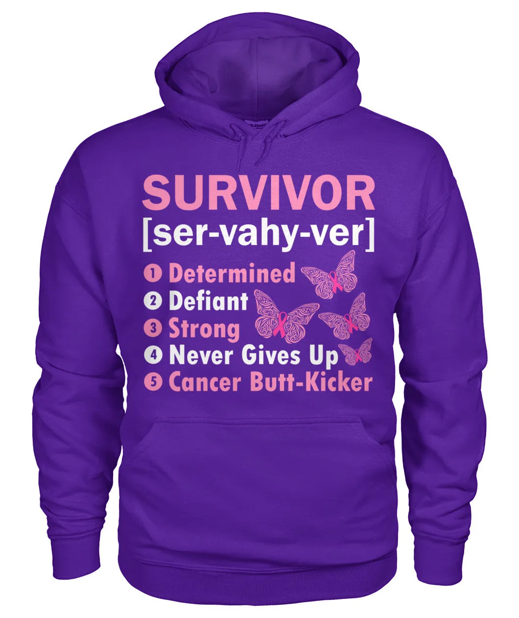 Survivor Determined Defiant Hoodies and Sweatshirts