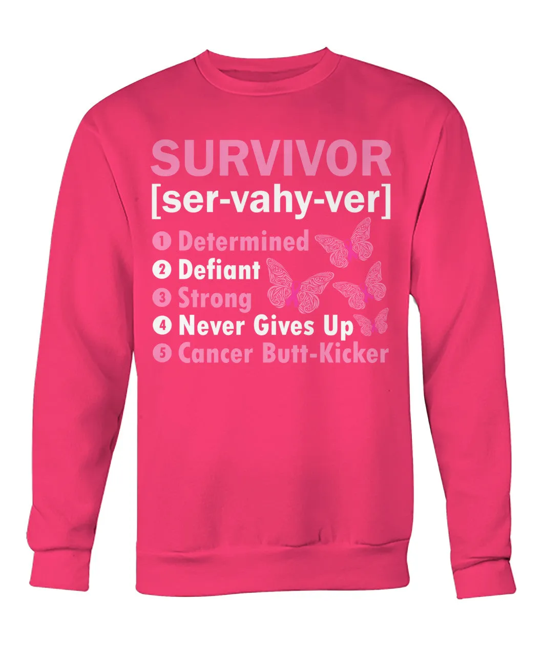 Survivor Determined Defiant Hoodies and Sweatshirts