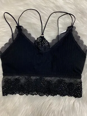 Sweetheart Silhouette Bralette — Black