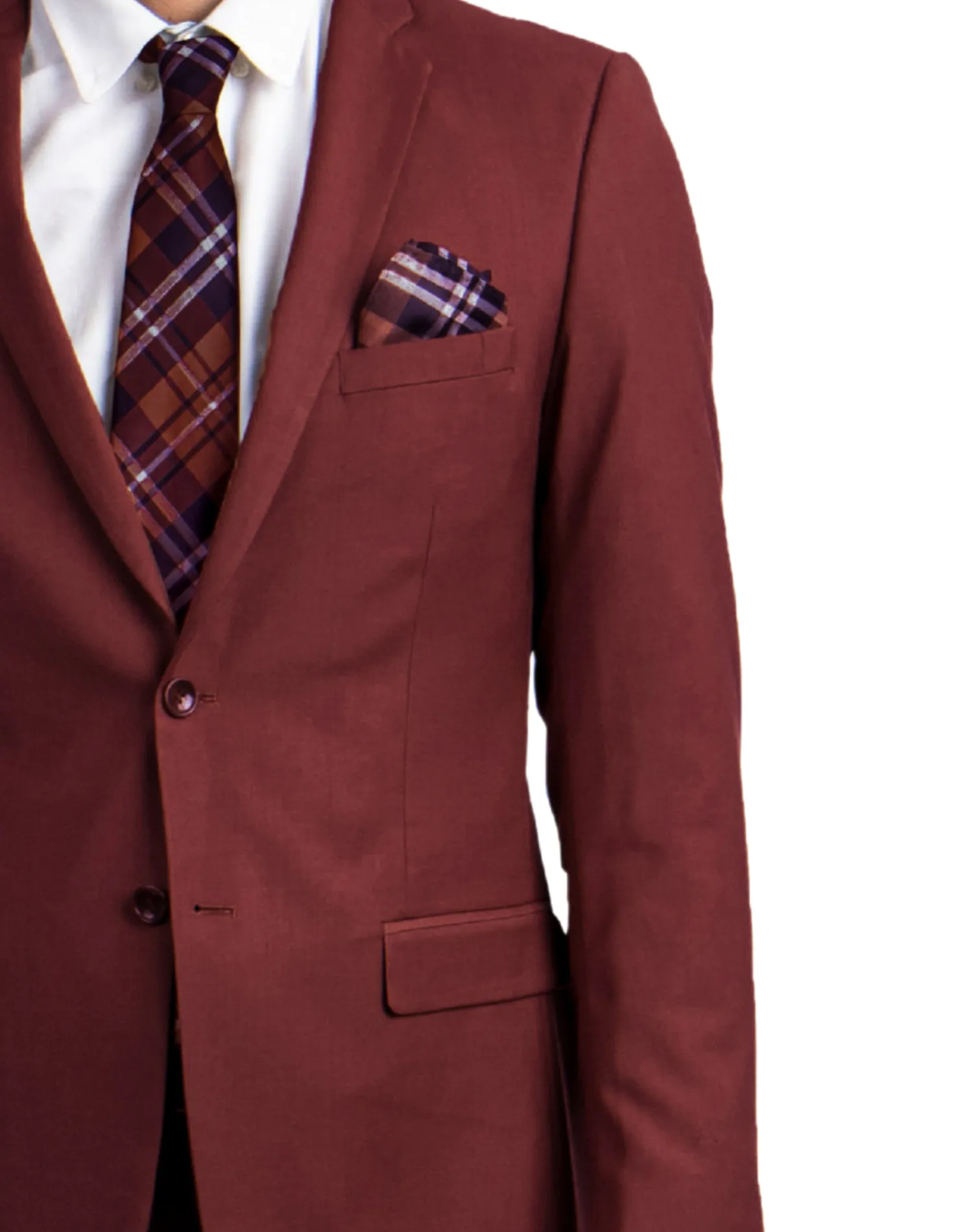 Tazzio Solid Slim Fit Suit - Burgundy