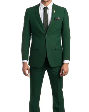 Tazzio Solid Slim Fit Suit - Green