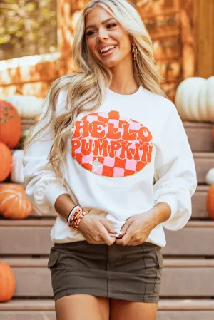 Terry Halloween Pumpkin Pullover Sweatshirt