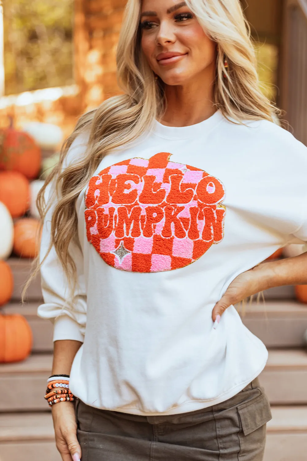 Terry Halloween Pumpkin Pullover Sweatshirt
