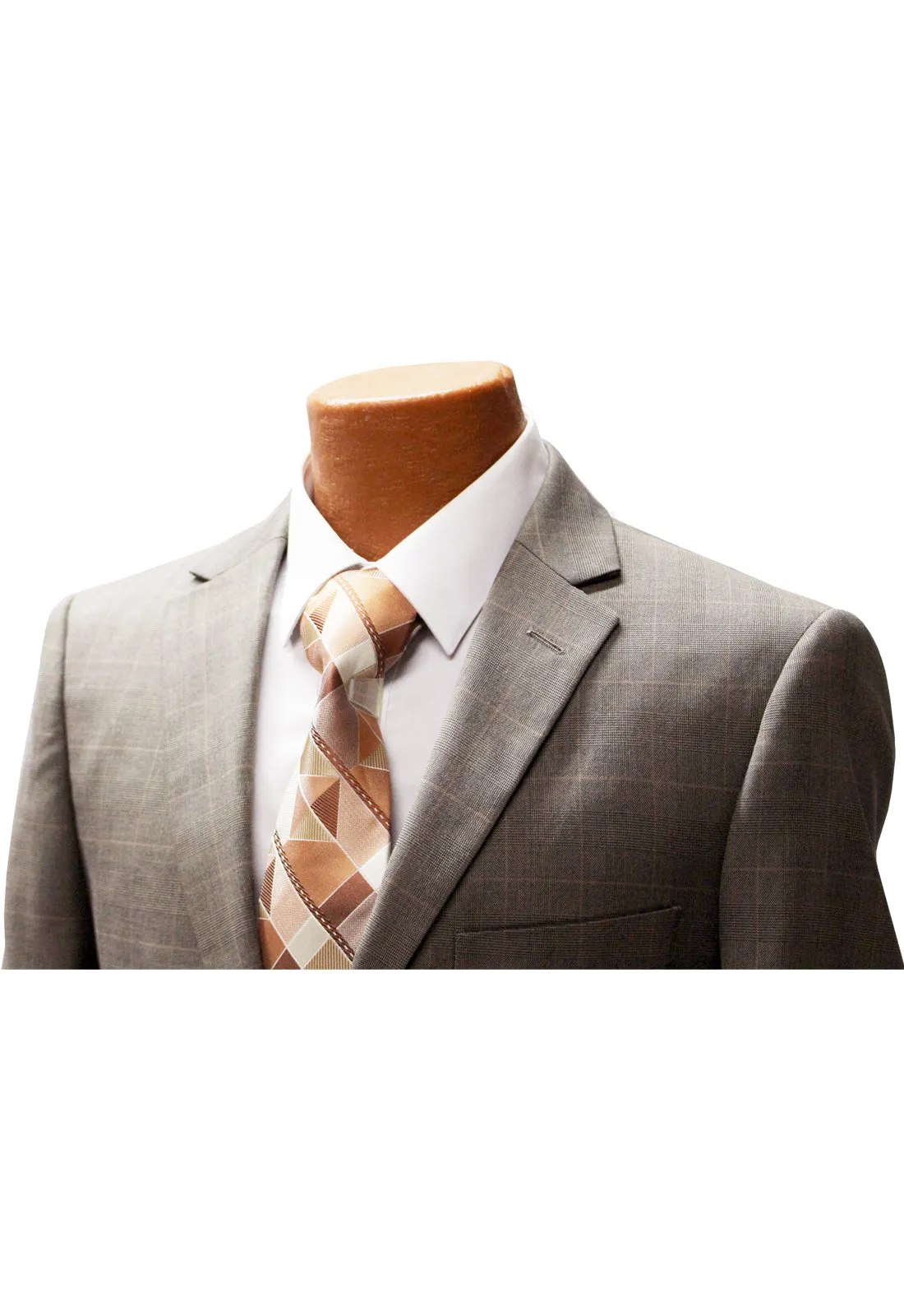 Top Lapel Khaki Vintage Modern Fit Suit