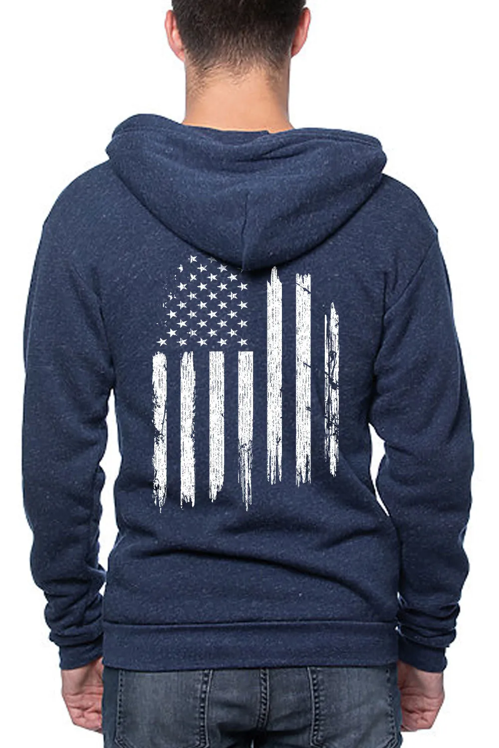 UNISEX TRIBLEND FLEECE ZIP HOODIE - White Flag (Made in the USA)