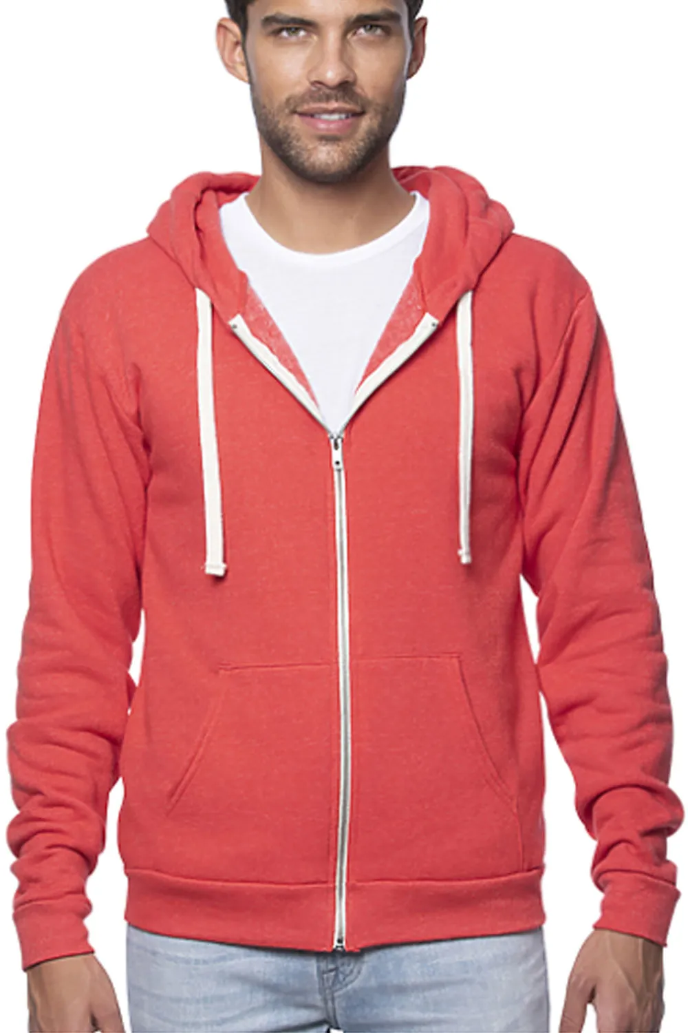 UNISEX TRIBLEND FLEECE ZIP HOODIE - White Flag (Made in the USA)