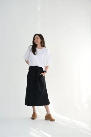 V Back Short Sleeve Volume Top in White