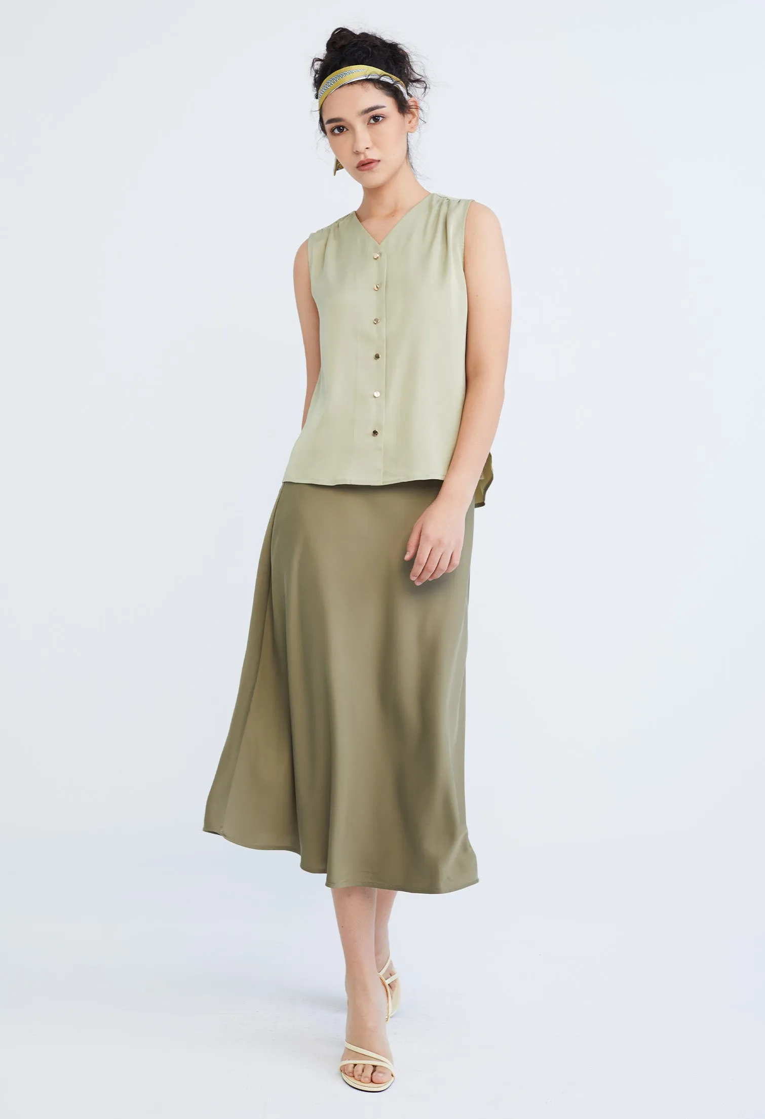 V-Neck Buttoned Vest Top