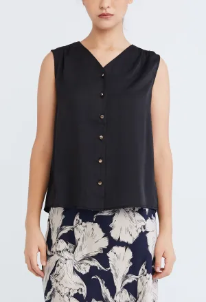 V-Neck Buttoned Vest Top
