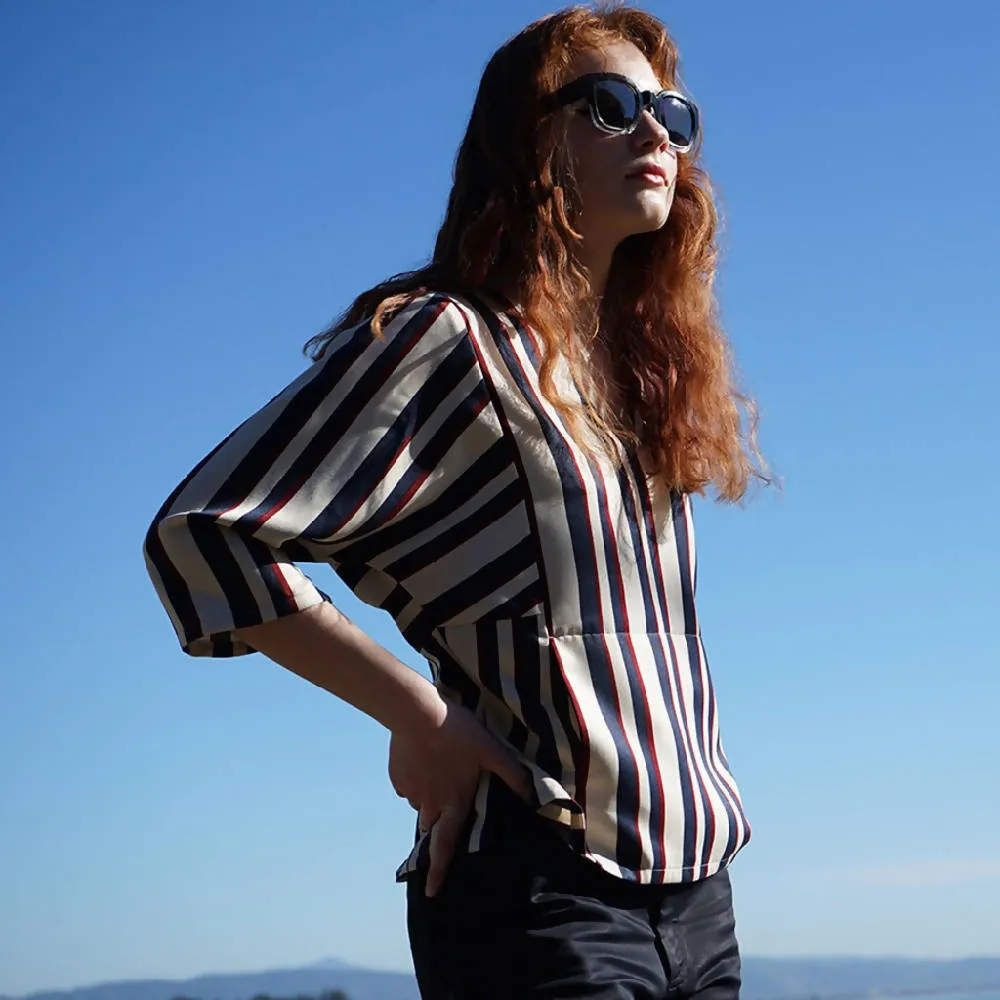 V-Neck Stripe Top
