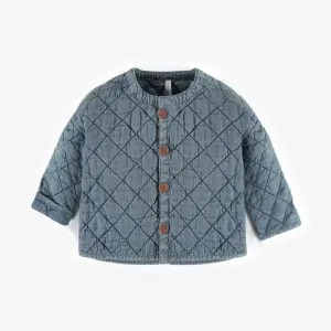 Veste en denim matelassé, naissance || Vest in quilted denim, newborn