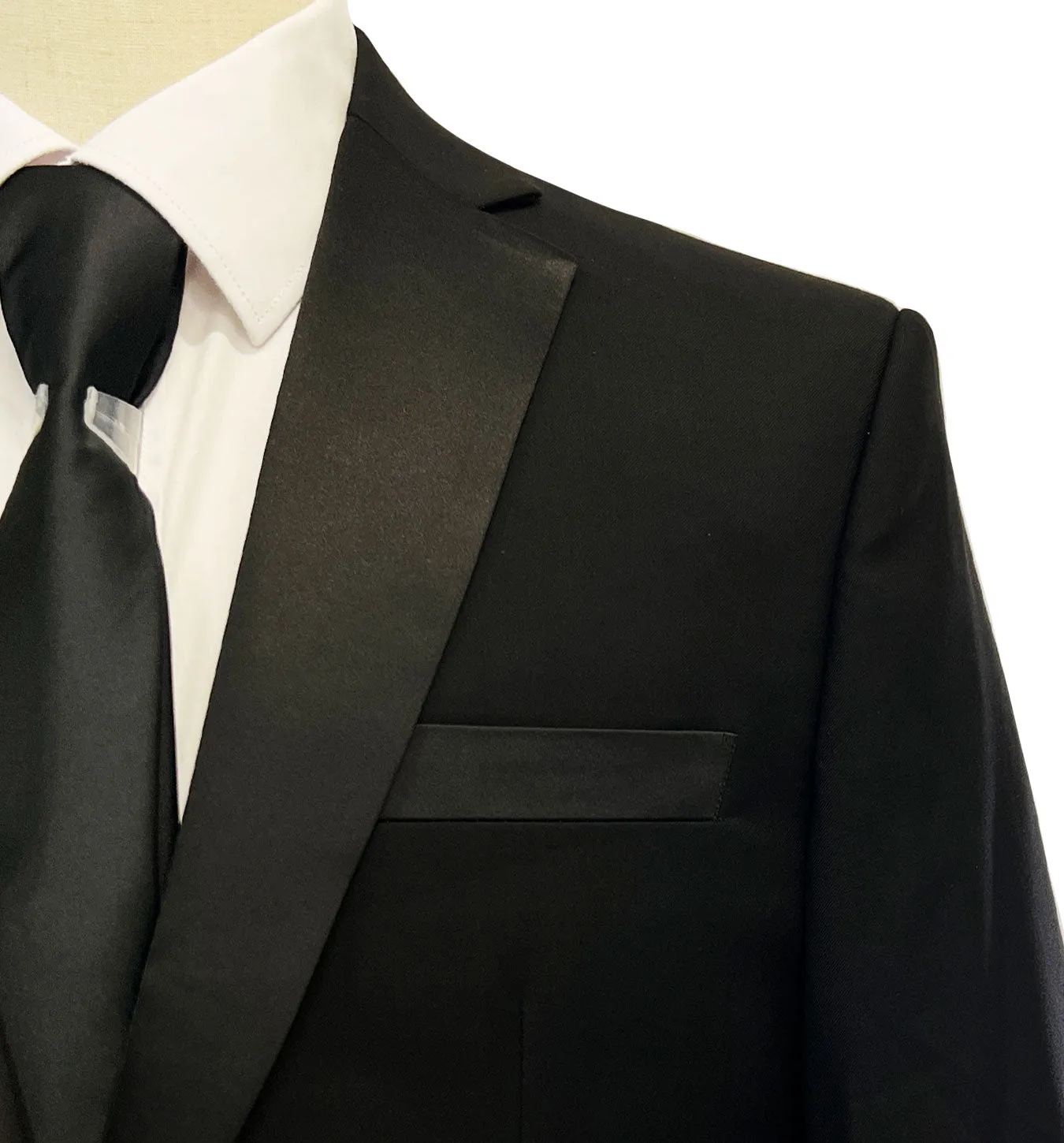 Vinci Slim Fit Tuxedo Suit - Black T-SC900