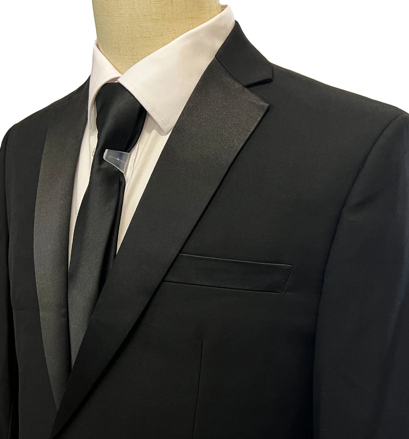Vinci Slim Fit Tuxedo Suit - Black T-SC900