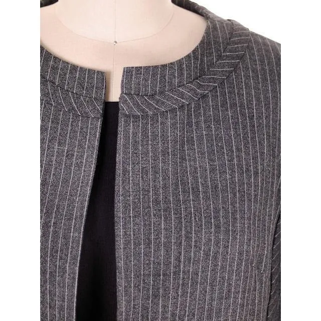Vintage Ladies Suit Charcoal Gray Pinstripe Harvey Berin 1950s Small