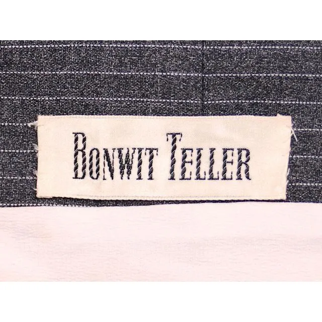 Vintage Ladies Suit Charcoal Gray Pinstripe Harvey Berin 1950s Small