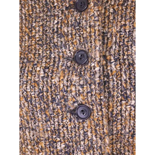 Vintage Mohair Skirt Suit Charcoal/ Gold Tweed Couture Belgium 1970s Womens Medium