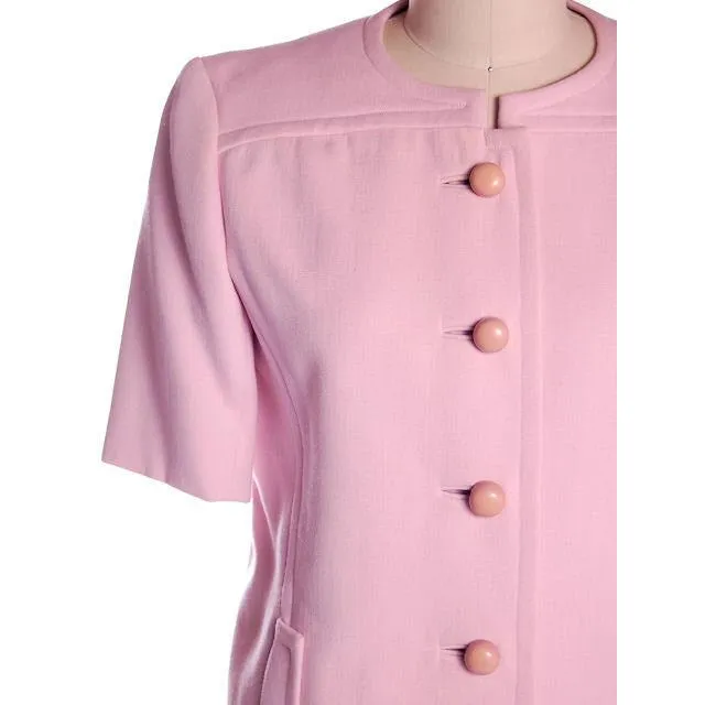 Vintage Pink Wool Suit Ben Zuckerman 1960's SZ 4