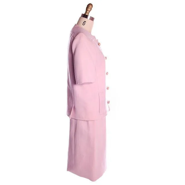 Vintage Pink Wool Suit Ben Zuckerman 1960's SZ 4