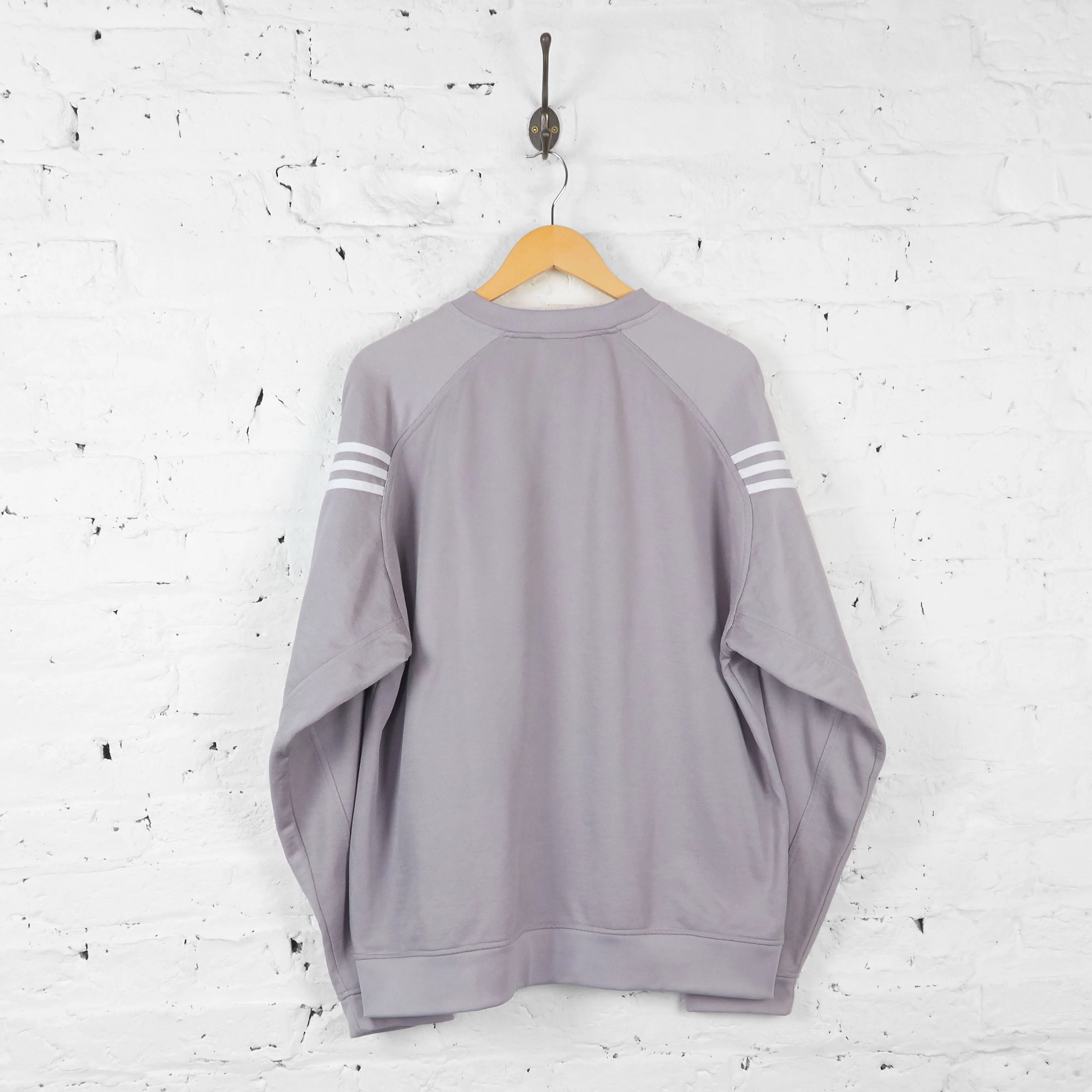 Vintage V- Neck Adidas Sweatshirt - Grey - L