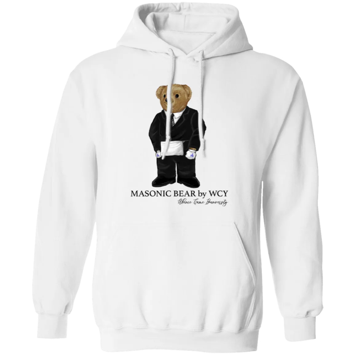 WCY Masonic Bear Pullover Hoodie (white)