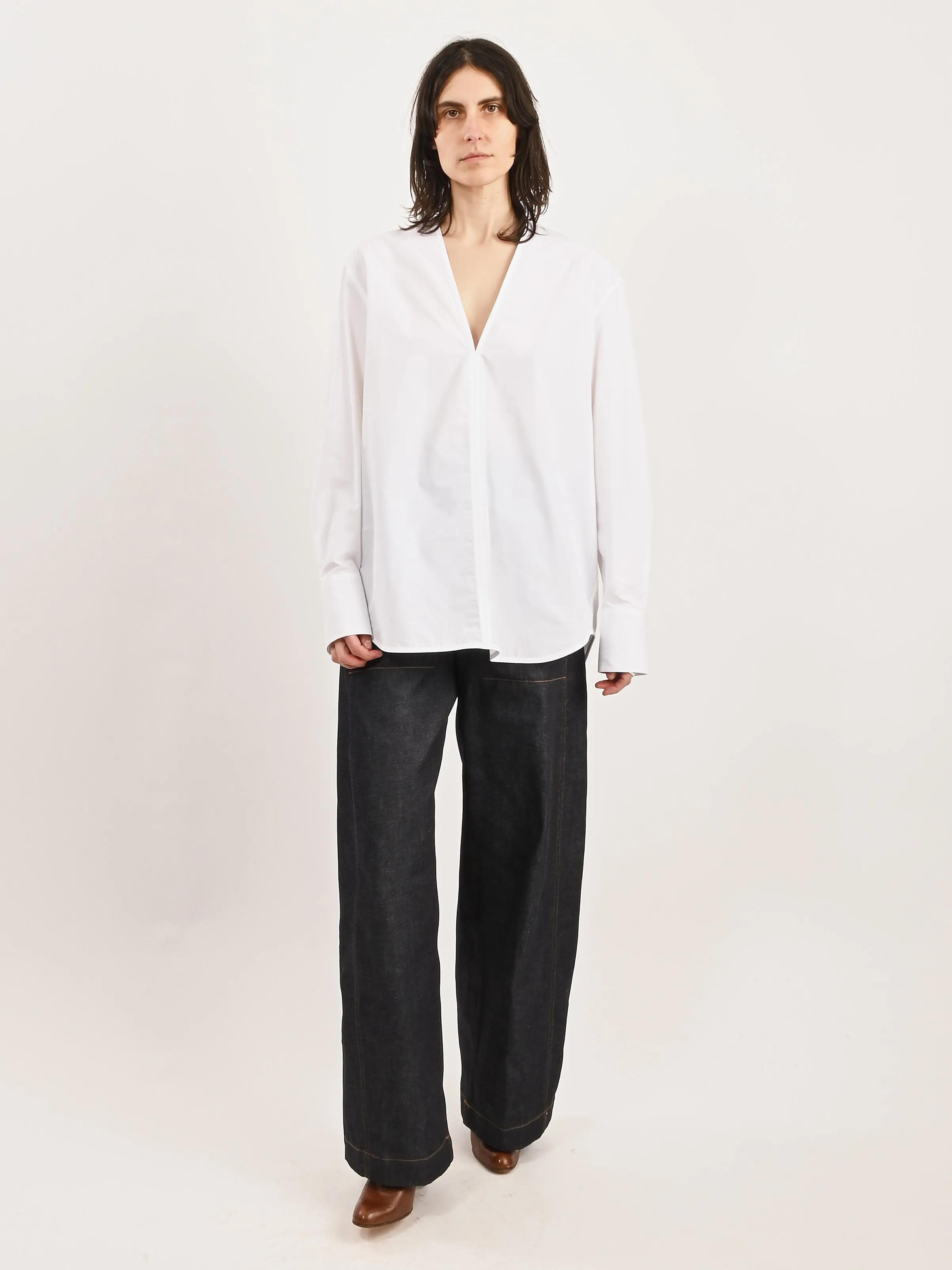 White V-Neck Shirt
