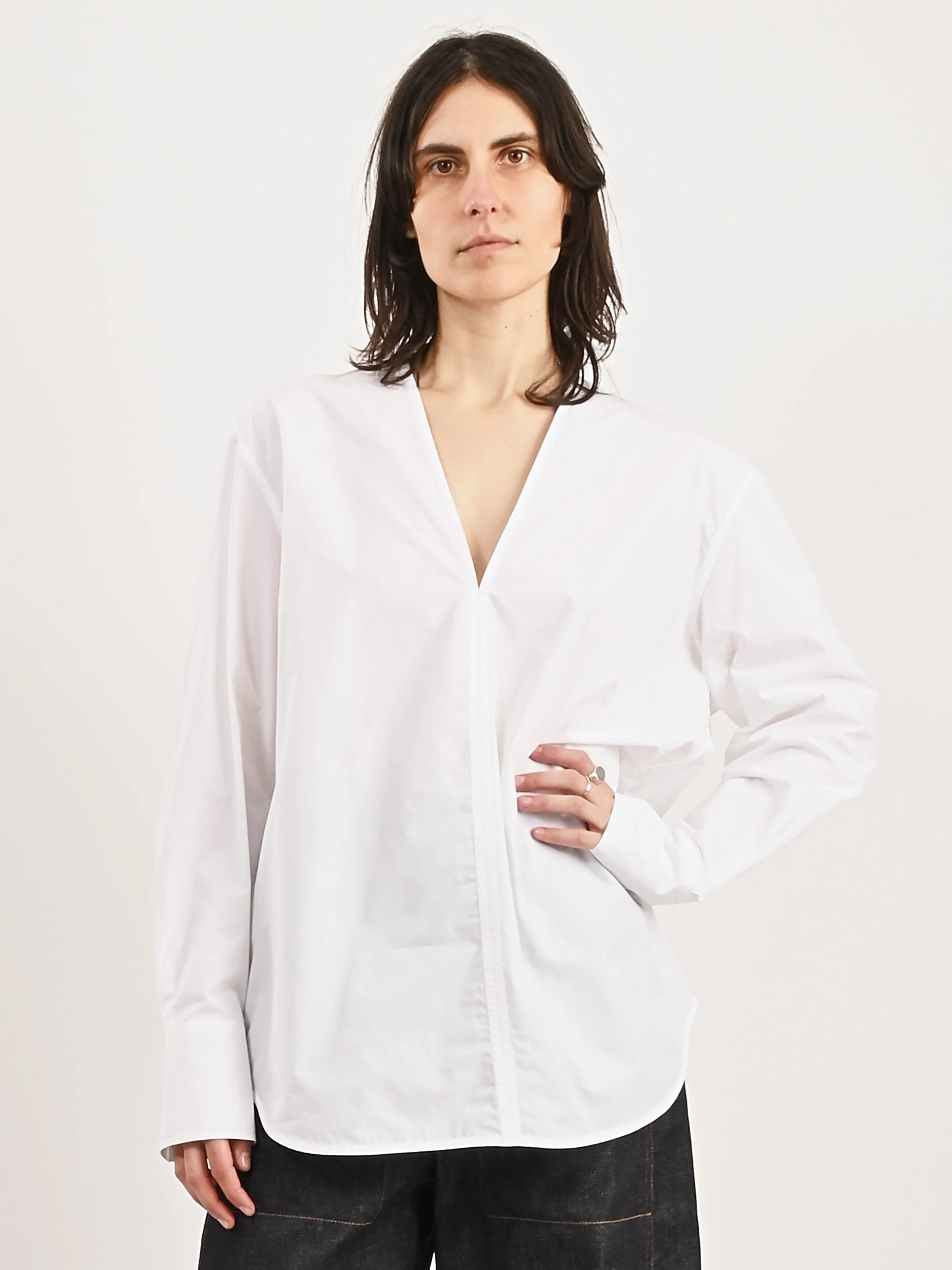 White V-Neck Shirt