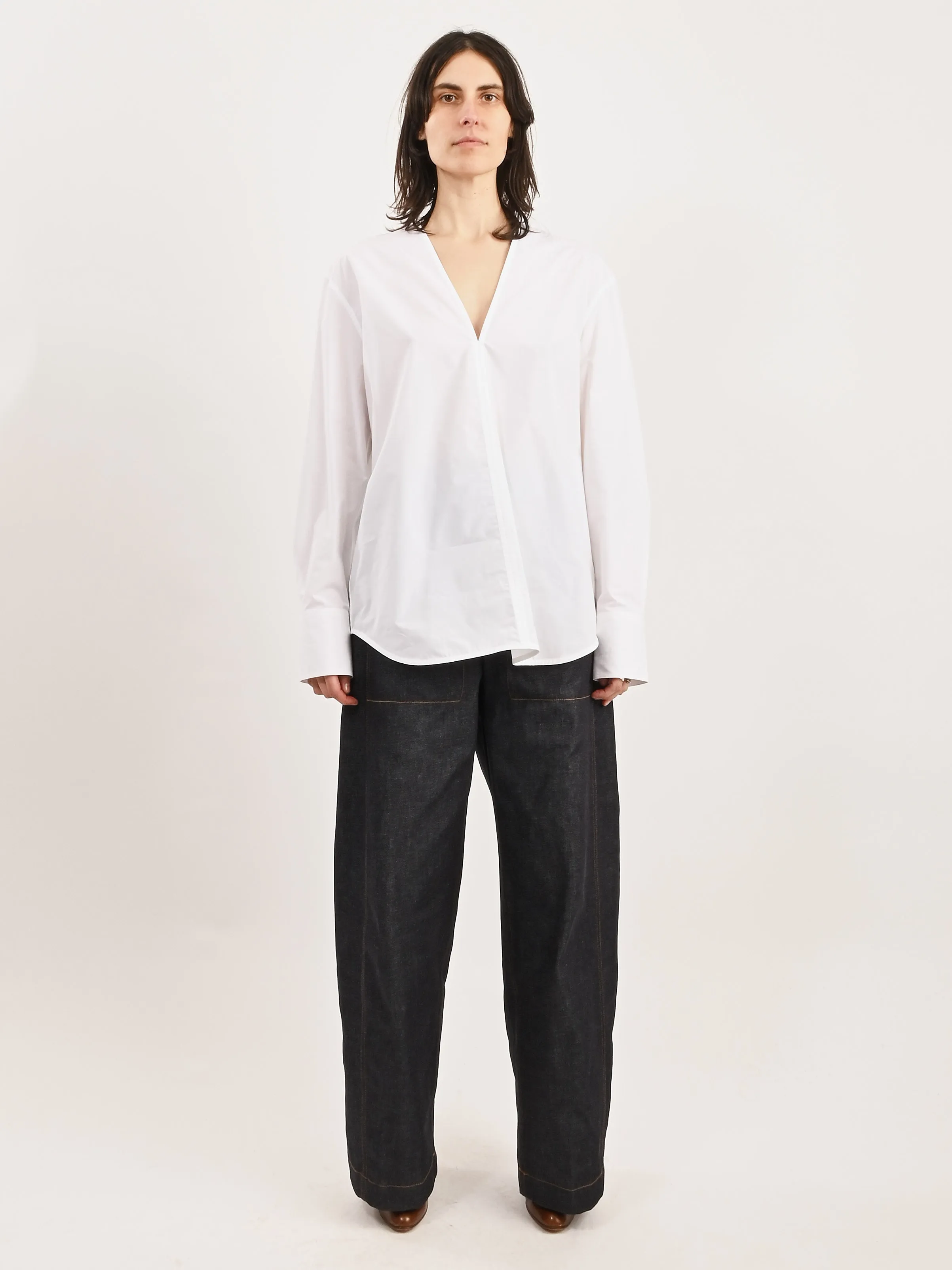 White V-Neck Shirt