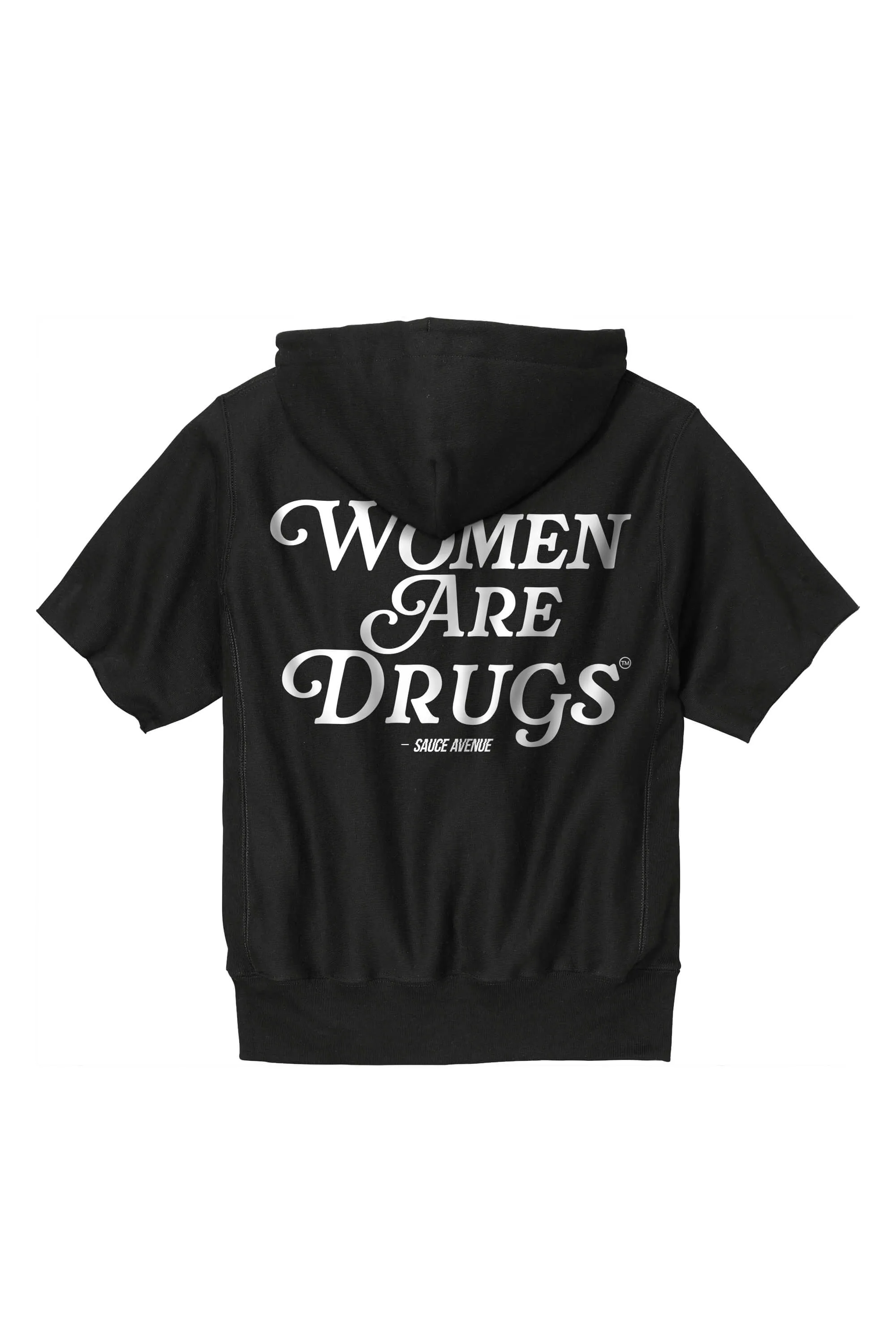 Women Are Drugs (W) | Black Champion® Short Sleeve Hooded Sweatshirt