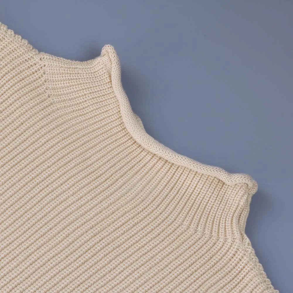 Women High Neck Sleeveless Knitting Top Sweaters