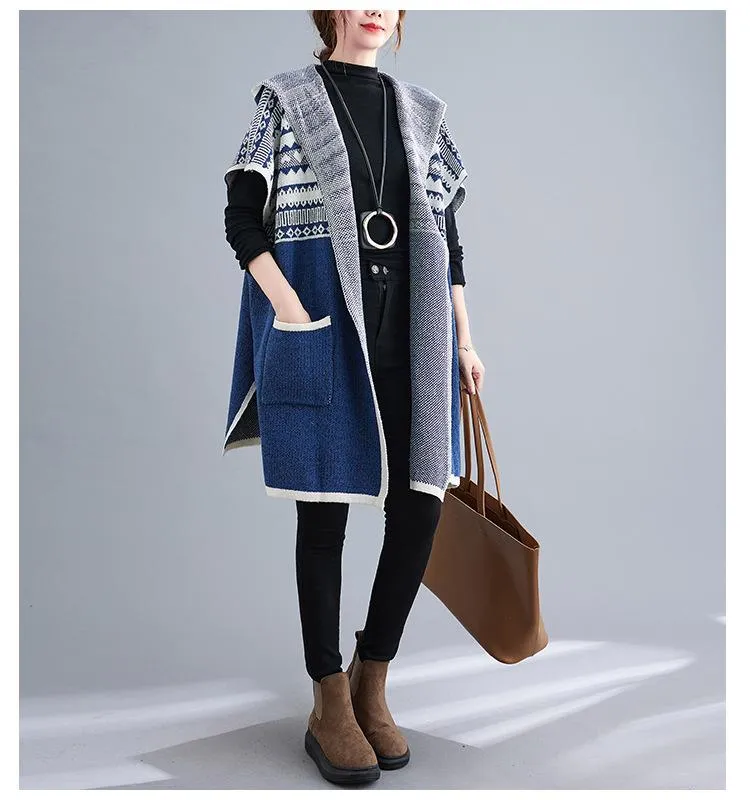 Women Knitting Cardigan Hoodies Sweaters