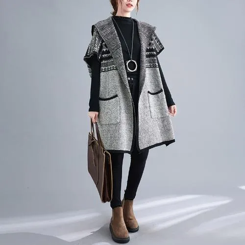 Women Knitting Cardigan Hoodies Sweaters